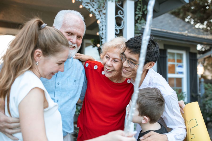 Family together outdoors